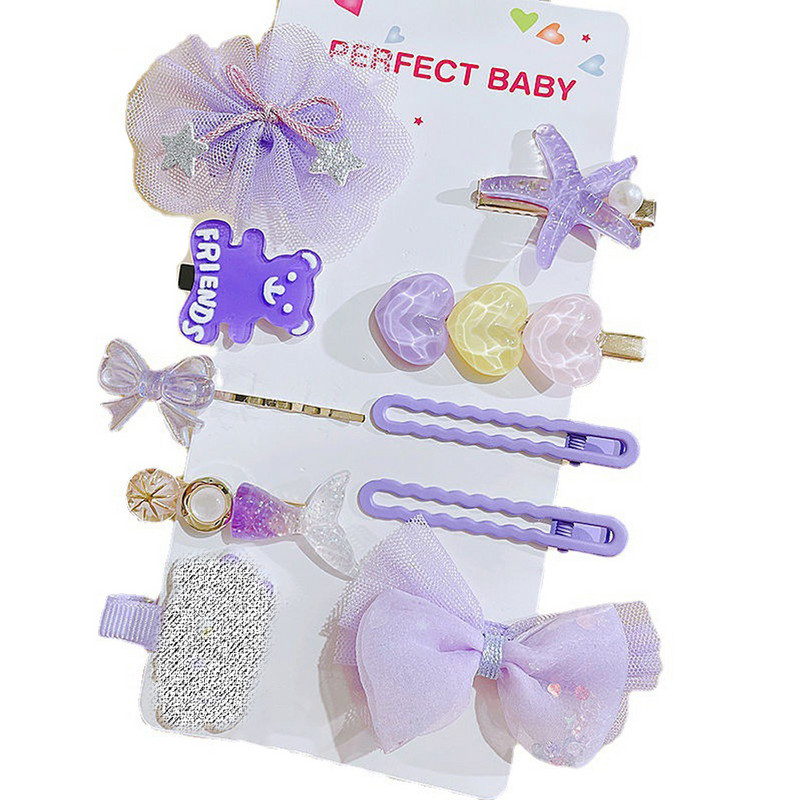 [Komplet od 10 dijelova] Dječja ukosnica, dječja djevojčica, slatka princeza, kopča za šiške, ljeto ne boli kosu, BB slomljena ukosnica