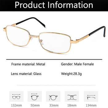 Ανδρικά γυναικεία γυαλιά ανάγνωσης Γυαλιά γυαλιού από κράμα φακών πλήρους σκελετού Πρεσβυωπικά γυαλιά με θήκη αντιχαρακτική μεγεθυντικό γυαλιά διόπτρας 1.5