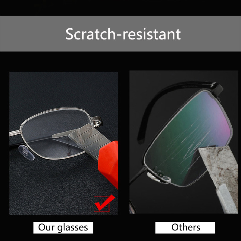 Okuliare na čítanie pre mužov a ženy, sklenené šošovky, zliatinové, s plným rámom, presbyopické okuliare s puzdrom, odolné voči poškriabaniu, zväčšovacie okuliare, dioptrické lupy 1,5