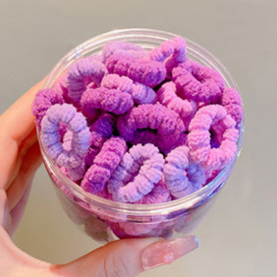 Cutie de 100 de bucăți, cu culori de bomboane, legături elastice de păr pentru fete nou-născute, benzi mici de păr din bumbac moale, suport pentru coadă de cal, accesorii de păr