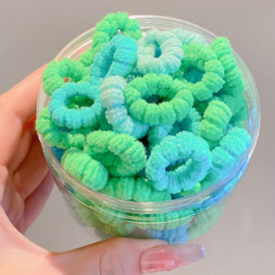 Cutie de 100 de bucăți, cu culori de bomboane, legături elastice de păr pentru fete nou-născute, benzi mici de păr din bumbac moale, suport pentru coadă de cal, accesorii de păr