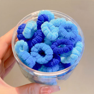 Cutie de 100 de bucăți, cu culori de bomboane, legături elastice de păr pentru fete nou-născute, benzi mici de păr din bumbac moale, suport pentru coadă de cal, accesorii de păr