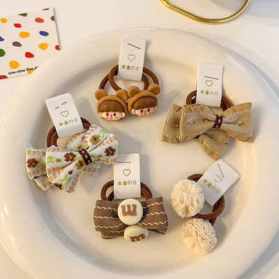 Kawaii Flower Princess Еластични ленти за коса Набор от панделка Бебе, дете Момичета Скрънчи Вратовръзка Пръстен за коса Въже Аксесоари Орнаменти за шапка