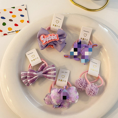 Kawaii Flower Princess Еластични ленти за коса Набор от панделка Бебе, дете Момичета Скрънчи Вратовръзка Пръстен за коса Въже Аксесоари Орнаменти за шапка