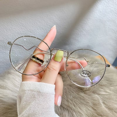Ochelari pentru miopie cu cadru rotund Ochelari supradimensionați din metal anti-albastru Ochelari de prescripție pentru miopie Ochelari dioptrii de la 0 la -6,0 Ochelari de vedere