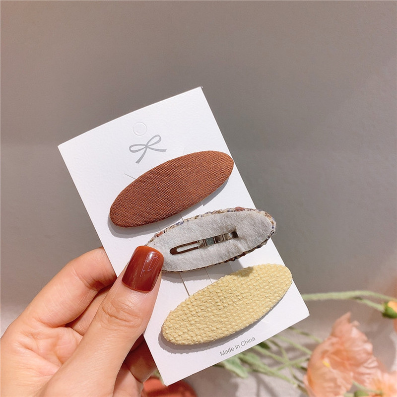 3 vnt. Nauji korėjietiški miela mergaičių princesė madingi audiniai ovalūs plaukų segtukai vaikiški paprasti maži, švieži gėlėti plaukų aksesuarai su BB segtukais