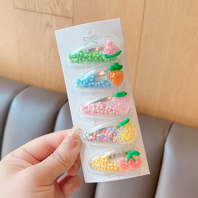 5/10 vnt./rinkinys Vaikams mielas animacinis filmukas su gėlėmis Plaukų segtukai Mergaitėms Skaidrūs vandens lašeliai Smėlio smeigtukai Plaukų segtukai Vaikiški Plaukų Priedai