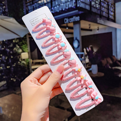 10 bucăți noi fete de desene animate unicorn cu flori curcubeu agrafe drăguțe de păr pentru copii dulci decorați breton agrafe accesorii de păr