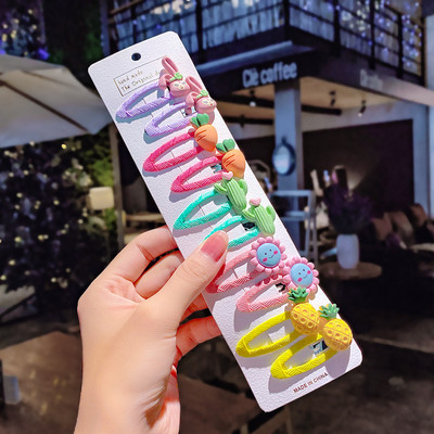 10 bucăți noi fete de desene animate unicorn cu flori curcubeu agrafe drăguțe de păr pentru copii dulci decorați breton agrafe accesorii de păr