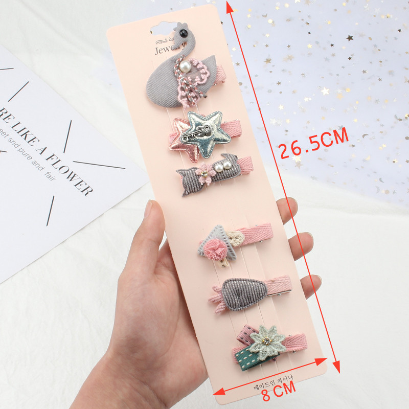 6Pcs/Set Tkanina Crtić Ukosnica Dječja slatka kopča za kosu Djevojka Cvijet mrkve ne boli Kosa Šiške kopča Dodaci za kosu