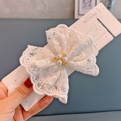 Βρεφική κεφαλόδεσμος Ins Lolita Lace Beaded Flower Baby Girls Hairband Hundred Days Βρεφική κεφαλή φλοράλ αξεσουάρ μαλλιών για νήπια