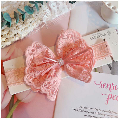 Βρεφική κεφαλόδεσμος Ins Lolita Lace Beaded Flower Baby Girls Hairband Hundred Days Βρεφική κεφαλή φλοράλ αξεσουάρ μαλλιών για νήπια