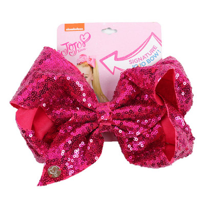 CN 8" velika JoJo mašna sa šljokicama sa kopčom za kosu za djevojčice, djecu Ručno izrađena blistava duginim čvorom mašna za kosu, hvataljke za kosu Dodaci za kosu