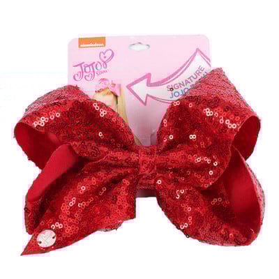 CN 8" velika JoJo mašna sa šljokicama sa kopčom za kosu za djevojčice, djecu Ručno izrađena blistava duginim čvorom mašna za kosu, hvataljke za kosu Dodaci za kosu