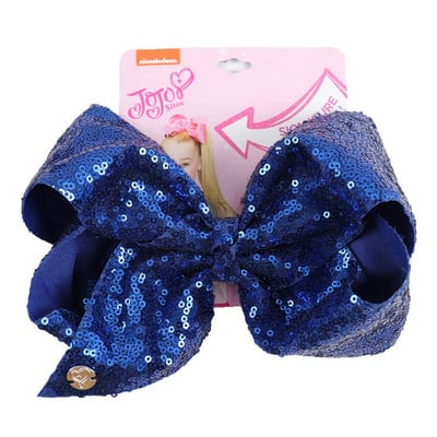 CN 8" velika JoJo mašna sa šljokicama sa kopčom za kosu za djevojčice, djecu Ručno izrađena blistava duginim čvorom mašna za kosu, hvataljke za kosu Dodaci za kosu