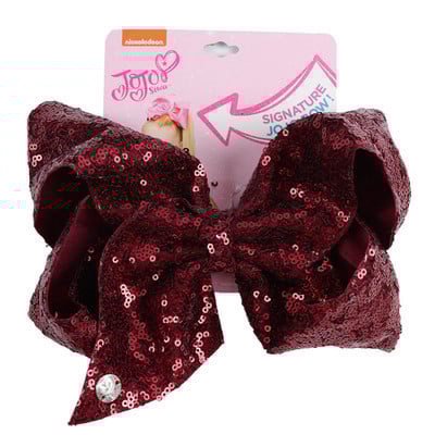 CN 8" velika JoJo mašna sa šljokicama sa kopčom za kosu za djevojčice, djecu Ručno izrađena blistava duginim čvorom mašna za kosu, hvataljke za kosu Dodaci za kosu