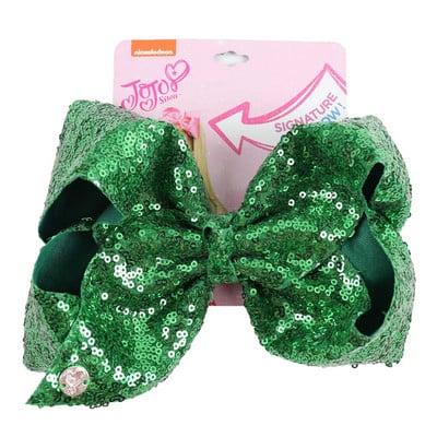 CN 8" velika JoJo mašna sa šljokicama sa kopčom za kosu za djevojčice, djecu Ručno izrađena blistava duginim čvorom mašna za kosu, hvataljke za kosu Dodaci za kosu