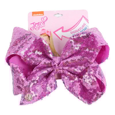 CN 8" velika JoJo mašna sa šljokicama sa kopčom za kosu za djevojčice, djecu Ručno izrađena blistava duginim čvorom mašna za kosu, hvataljke za kosu Dodaci za kosu