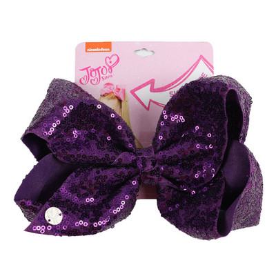 CN 8" velika JoJo mašna sa šljokicama sa kopčom za kosu za djevojčice, djecu Ručno izrađena blistava duginim čvorom mašna za kosu, hvataljke za kosu Dodaci za kosu