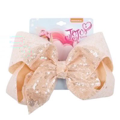 CN 8" velika JoJo mašna sa šljokicama sa kopčom za kosu za djevojčice, djecu Ručno izrađena blistava duginim čvorom mašna za kosu, hvataljke za kosu Dodaci za kosu