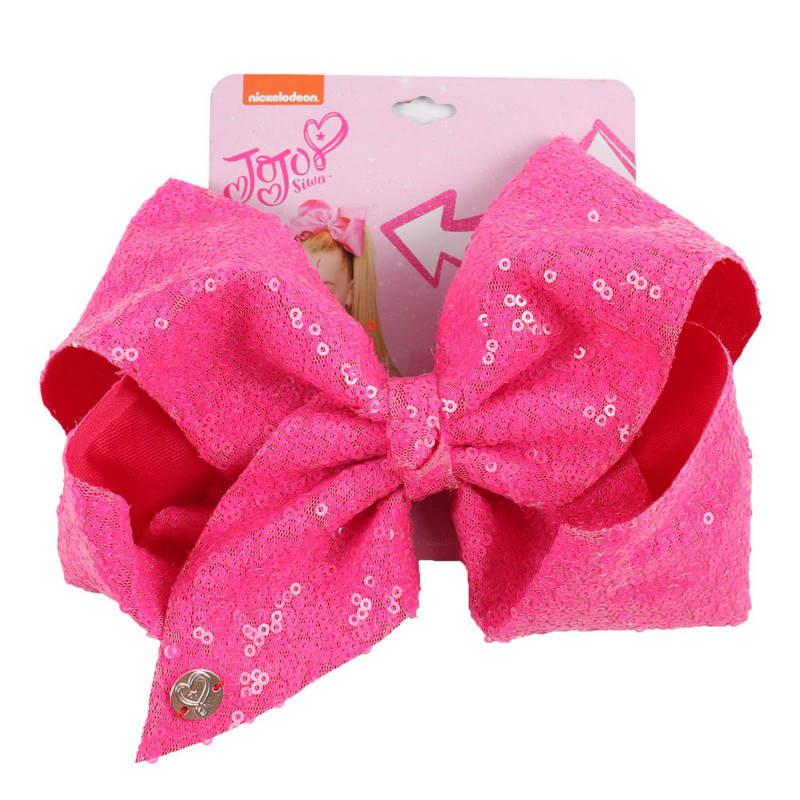 CN 8" velika JoJo mašna sa šljokicama sa kopčom za kosu za djevojčice, djecu Ručno izrađena blistava duginim čvorom mašna za kosu, hvataljke za kosu Dodaci za kosu