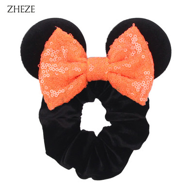 2kom/lot novih lijepih mišjih ušiju sa šljokicama i mašnom Ženske baršunaste gumice za kosu Modne trake za kosu oko struka Traka za glavu za djevojčice