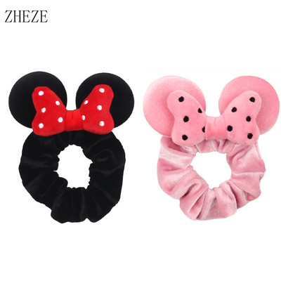 2kom/lot novih lijepih mišjih ušiju sa šljokicama i mašnom Ženske baršunaste gumice za kosu Modne trake za kosu oko struka Traka za glavu za djevojčice