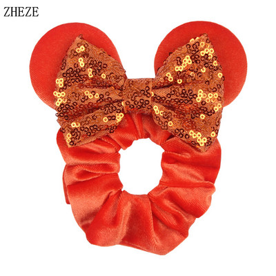 2kom/lot novih lijepih mišjih ušiju sa šljokicama i mašnom Ženske baršunaste gumice za kosu Modne trake za kosu oko struka Traka za glavu za djevojčice
