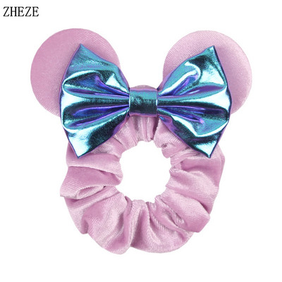2kom/lot novih lijepih mišjih ušiju sa šljokicama i mašnom Ženske baršunaste gumice za kosu Modne trake za kosu oko struka Traka za glavu za djevojčice