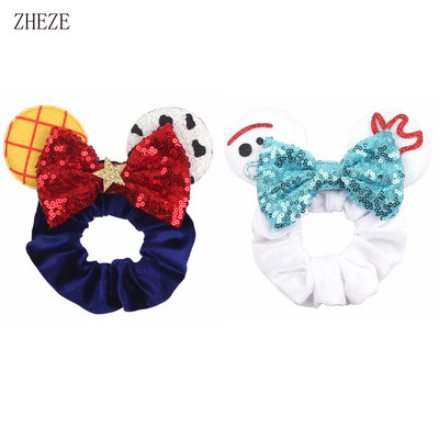 2kom/lot novih lijepih mišjih ušiju sa šljokicama i mašnom Ženske baršunaste gumice za kosu Modne trake za kosu oko struka Traka za glavu za djevojčice