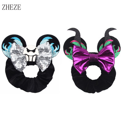 2kom/lot novih lijepih mišjih ušiju sa šljokicama i mašnom Ženske baršunaste gumice za kosu Modne trake za kosu oko struka Traka za glavu za djevojčice