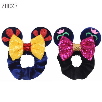 2kom/lot novih lijepih mišjih ušiju sa šljokicama i mašnom Ženske baršunaste gumice za kosu Modne trake za kosu oko struka Traka za glavu za djevojčice