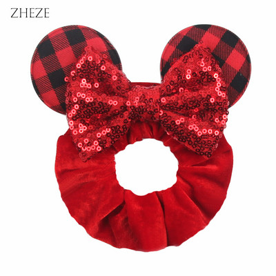 2kom/lot novih lijepih mišjih ušiju sa šljokicama i mašnom Ženske baršunaste gumice za kosu Modne trake za kosu oko struka Traka za glavu za djevojčice