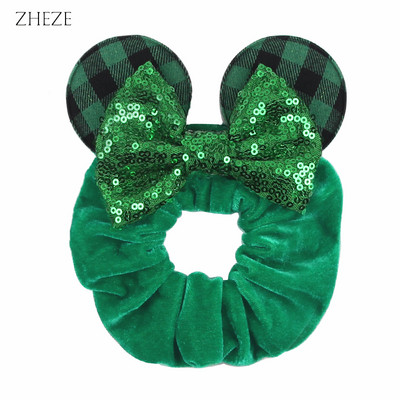 2kom/lot novih lijepih mišjih ušiju sa šljokicama i mašnom Ženske baršunaste gumice za kosu Modne trake za kosu oko struka Traka za glavu za djevojčice