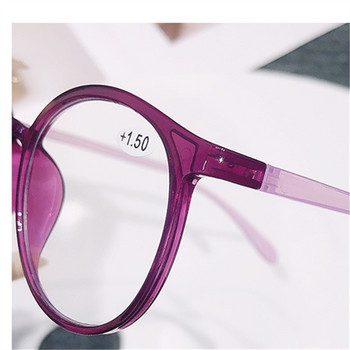 Кръгли очила за четене против синя светлина Дамска мъжка мода TR90 Хиперметропия Очила ултралек диоптър+1,0 +1,5 +2,0 +2,5 3,0 3,5 4,0