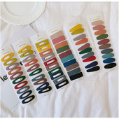 New Fashion 10 bucăți/set agrafe de păr dreptunghiulare geometrice din rășină Agrafe de păr cu picături de apă de culoare bomboană pentru femei Accesorii de păr en-gros