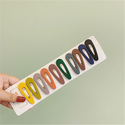 New Fashion 10 bucăți/set agrafe de păr dreptunghiulare geometrice din rășină Agrafe de păr cu picături de apă de culoare bomboană pentru femei Accesorii de păr en-gros