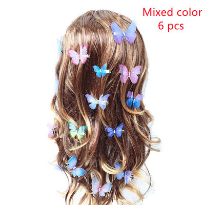 Bareta fluture de modă, straturi duble, din tul, agrafă de păr pentru copii, ac de păr pentru nuntă, accesorii de păr