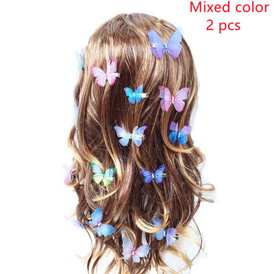 Bareta fluture de modă, straturi duble, din tul, agrafă de păr pentru copii, ac de păr pentru nuntă, accesorii de păr