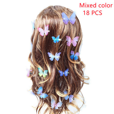 Bareta fluture de modă, straturi duble, din tul, agrafă de păr pentru copii, ac de păr pentru nuntă, accesorii de păr