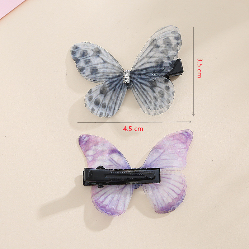 Bareta fluture de modă, straturi duble, din tul, agrafă de păr pentru copii, ac de păr pentru nuntă, accesorii de păr