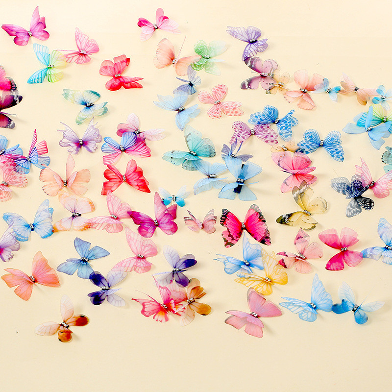 Bareta fluture de modă, straturi duble, din tul, agrafă de păr pentru copii, ac de păr pentru nuntă, accesorii de păr