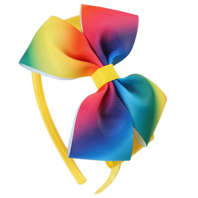 ncmama benzi de păr acoperite cu satin, cu funde de păr curcubeu, pentru copii, fete, fundite tip panglică imprimate, bentite dure, accesorii de păr