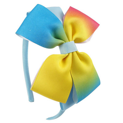 ncmama benzi de păr acoperite cu satin, cu funde de păr curcubeu, pentru copii, fete, fundite tip panglică imprimate, bentite dure, accesorii de păr