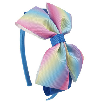 ncmama benzi de păr acoperite cu satin, cu funde de păr curcubeu, pentru copii, fete, fundite tip panglică imprimate, bentite dure, accesorii de păr