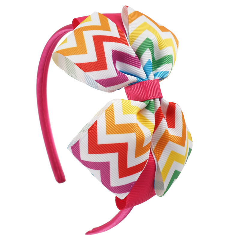 ncmama benzi de păr acoperite cu satin, cu funde de păr curcubeu, pentru copii, fete, fundite tip panglică imprimate, bentite dure, accesorii de păr