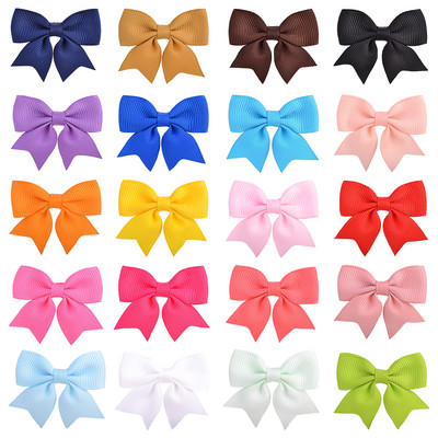 20vnt./St. Grosgrain Ribbon Bow plaukų segtukas Mergaičių plaukų lankeliai Boutique Solid plaukų segtukas Rankų darbo Bowknot segtukas Vaikams Plaukų aksesuarai