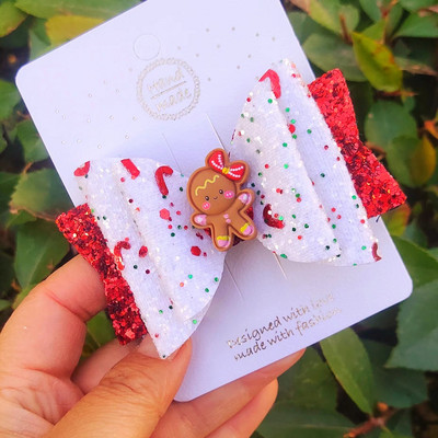 Palčić, 3,5 inča, ljupke mašne za kosu za Djed Božićnjak, slatke kopče za kosu Pokrivala za glavu Ukosnice Dodaci za kosu