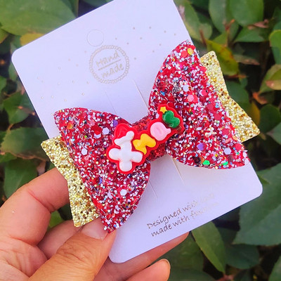 Palčić, 3,5 inča, ljupke mašne za kosu za Djed Božićnjak, slatke kopče za kosu Pokrivala za glavu Ukosnice Dodaci za kosu