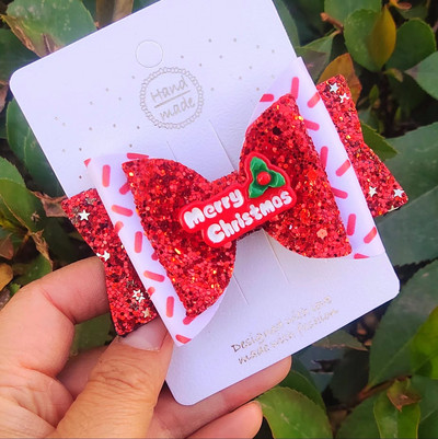 Palčić, 3,5 inča, ljupke mašne za kosu za Djed Božićnjak, slatke kopče za kosu Pokrivala za glavu Ukosnice Dodaci za kosu